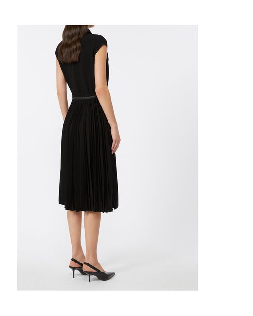 Max Mara Black Studio Albino Belted Midi Dress