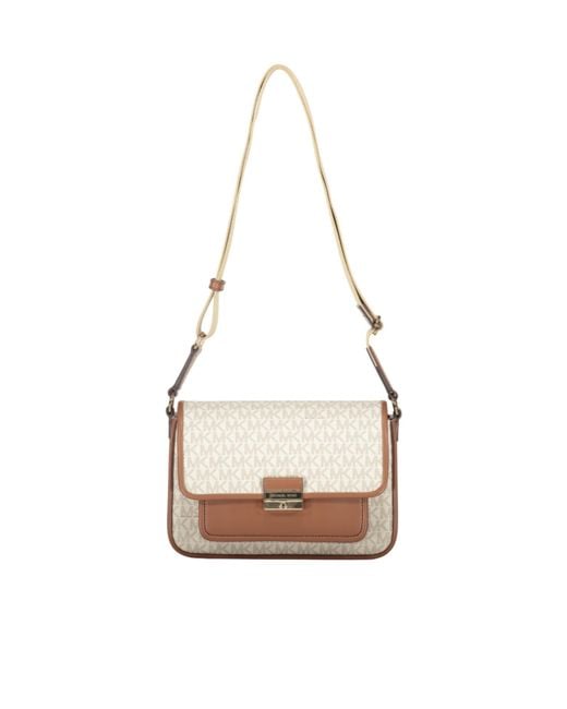Michael Kors Natural Logo Flap Shoulder Bag