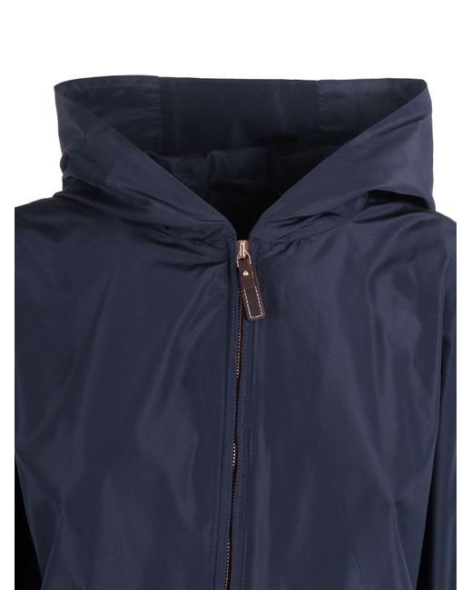 Max Mara Blue 'S Smmpantone Hooded Coat