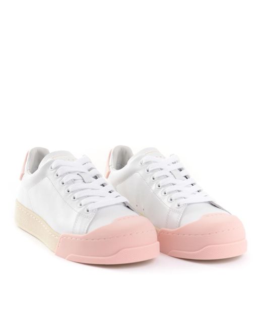 Marni White Logo Low-Top Casual Shoes