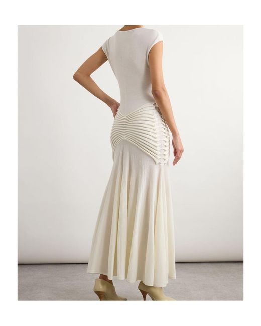 Alaïa White Pleated Dress