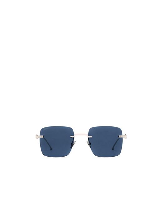 Cartier Blue Square Rimless Sunglasses for men