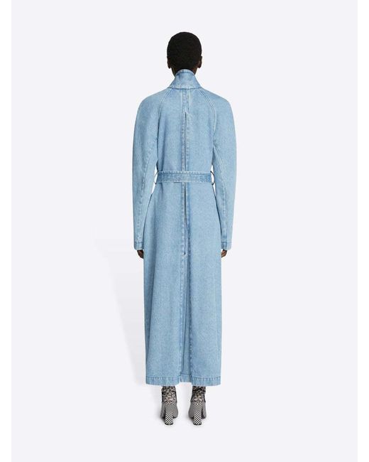 Dries Van Noten Blue Denim Trench Coat