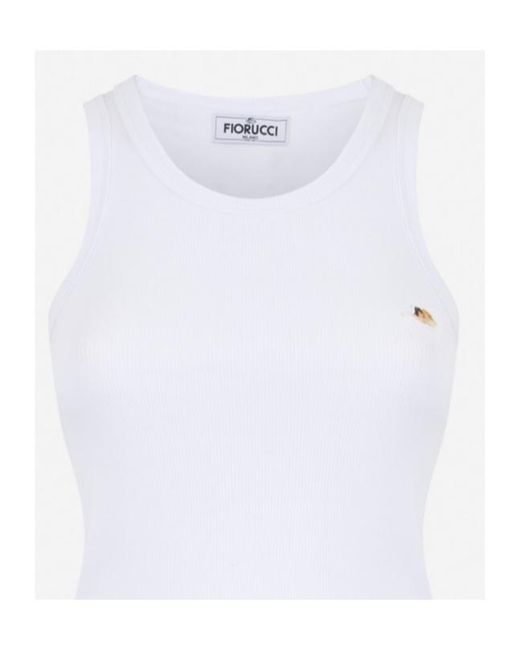Fiorucci White Angel Patch Tank Top
