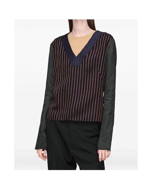 Maison Margiela Blue Printed Long-Sleeve Top
