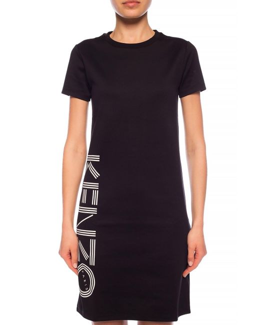 KENZO Black Logo Printed Dress