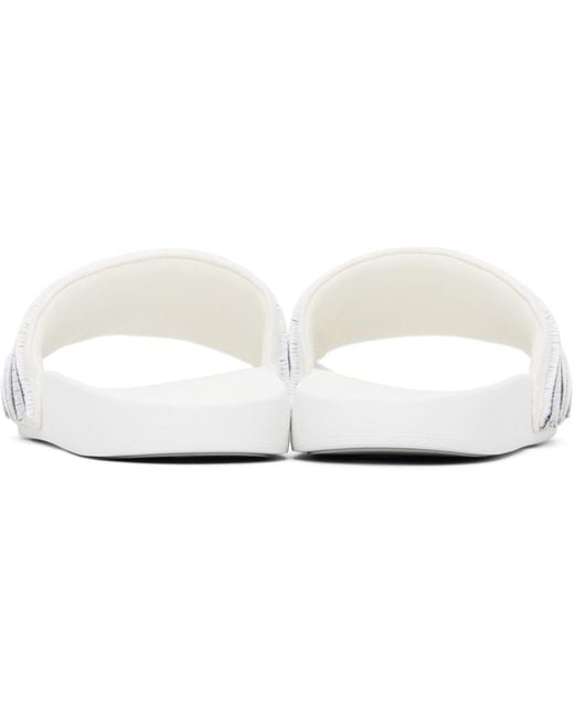 Casablanca White Pool Slides for men