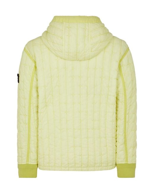 Stone Island Yellow A Cotton-Padded Suit With A Hooded Jacket for men