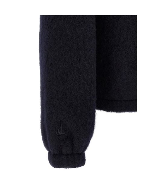 Jil Sander Blue Zip-Up Hoodie for men