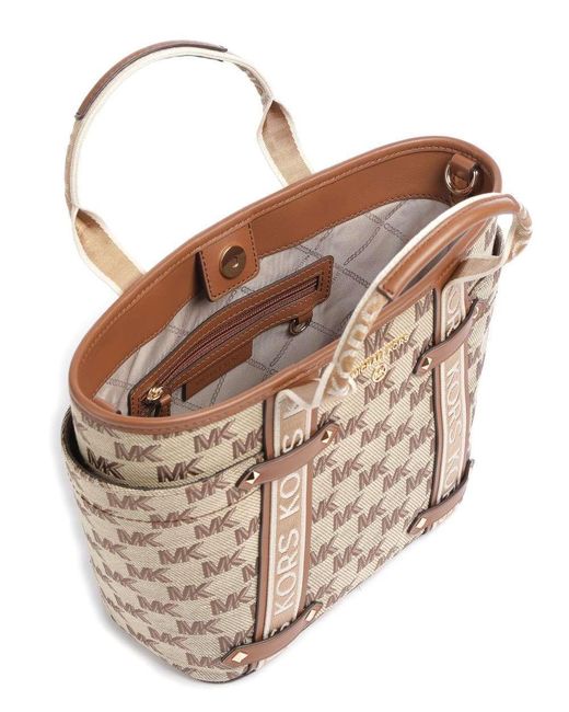 Michael Kors White Maeve Monogram-Pattern Handbag