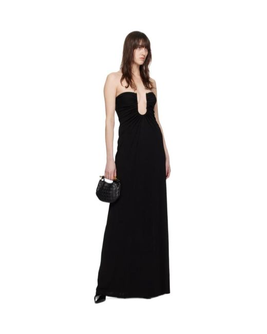 Christopher Esber Black Ruched Strapless Dress
