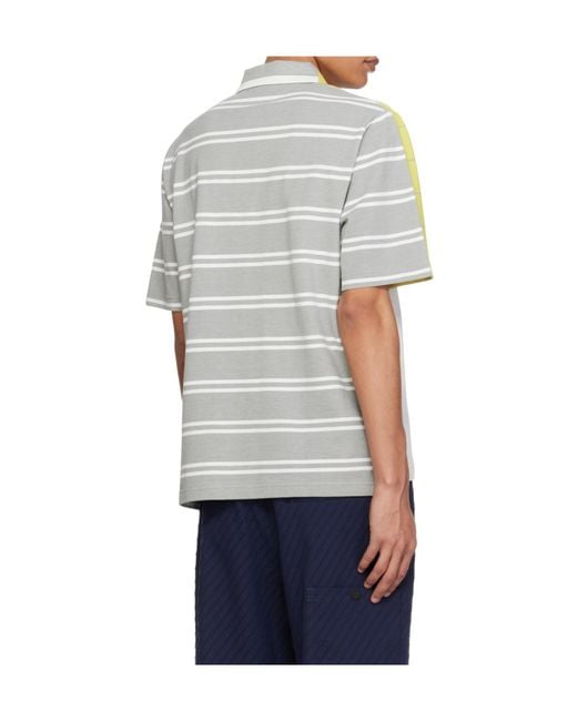Craig Green White X Fred Perry Collaboration Half And Half Short-Sleeved Polo Shirt for men