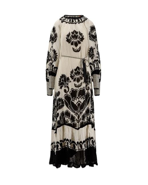 Farm Rio Black Floral Cut-Out Maxi Dress