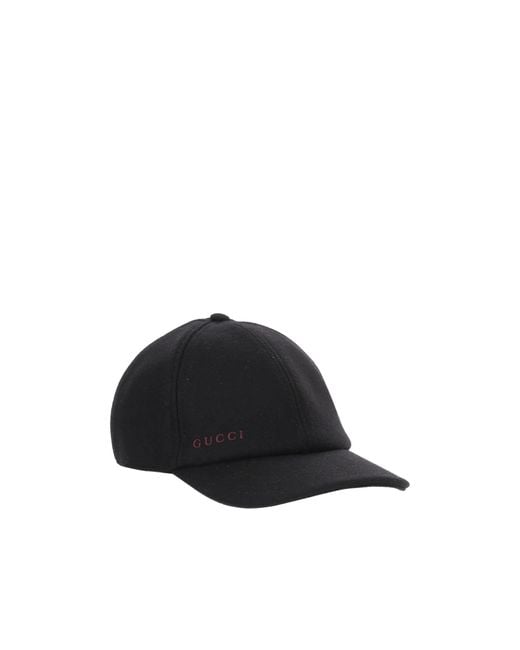 Gucci Black Embroidery Baseball Hat for men