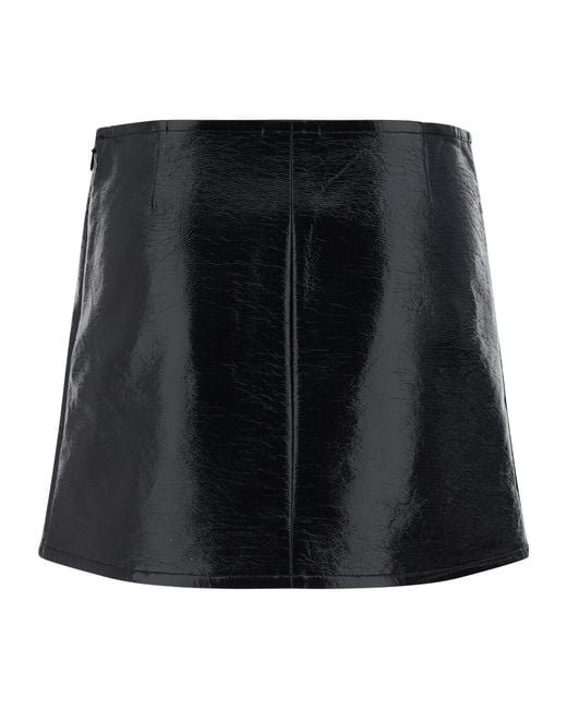 Courreges Black Courrèges Ellipse Vinyl Mini Skirt