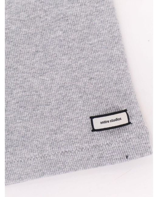 Entire studios Gray Ribbed Elastic-Waist Shorts
