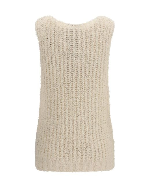 Balmain Natural Vest With Logo Detail