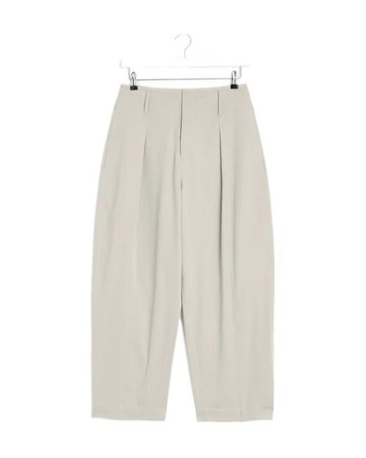 Lemaire White Pleated Wide Leg Chino Pants for men