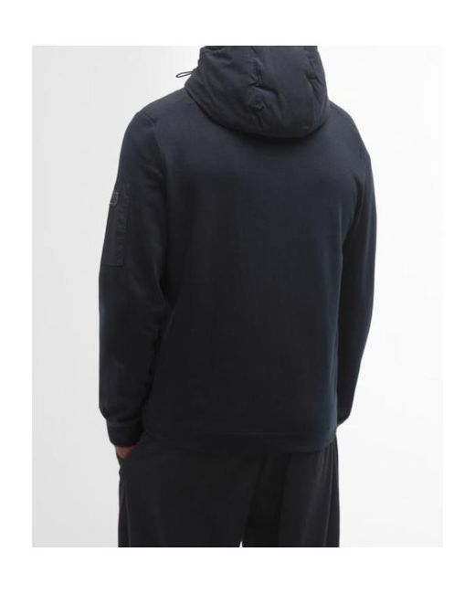 Barbour Blue Stanley Hooded Quilted Sweatshirt for men