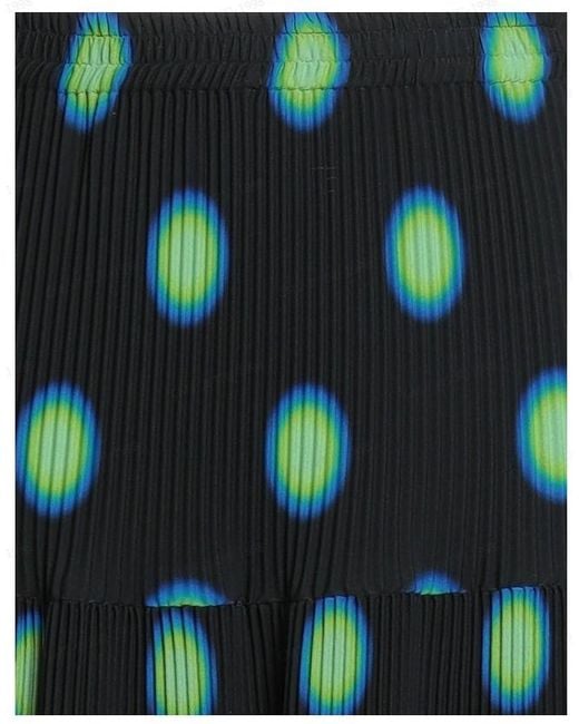 MM6 by Maison Margiela Green Polkadot Pleated Midi Skirt