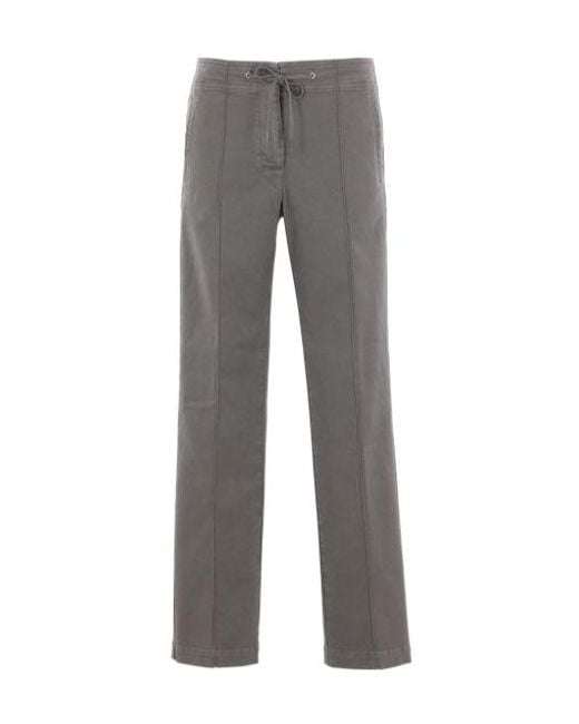 Aspesi Gray Drawstring Straight-Leg Trousers