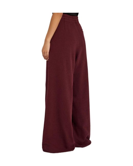 Dries Van Noten Red Hadium Pleated Wide-Leg Cotton Sweatpants