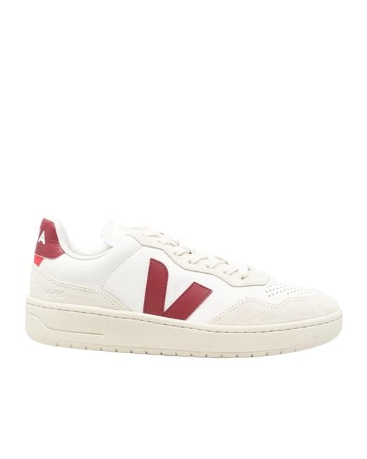 Veja Pink V-90 Leather Sneakers