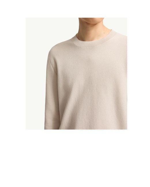 Moncler White Cotton Knit Sweater for men