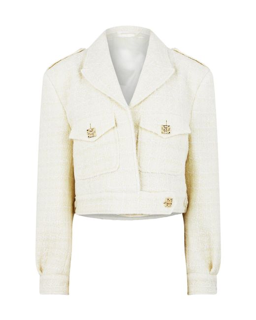 Givenchy White Cropped Tweed Jacket