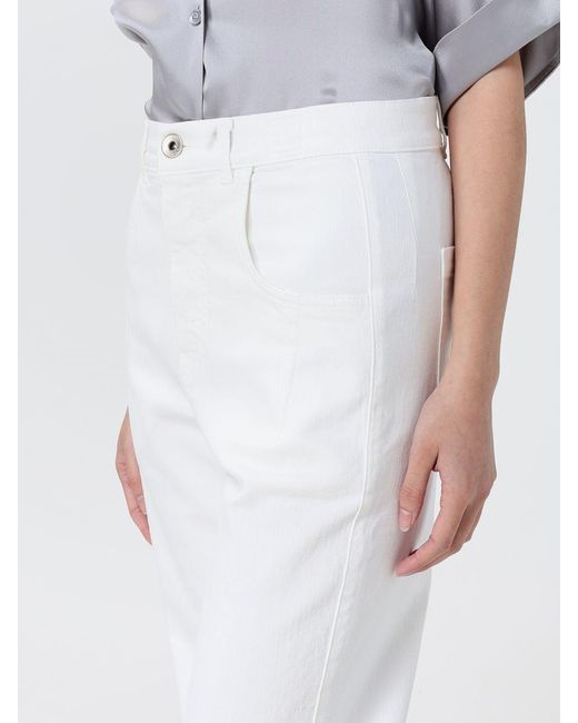 Eleventy White Belt-Loops Trousers