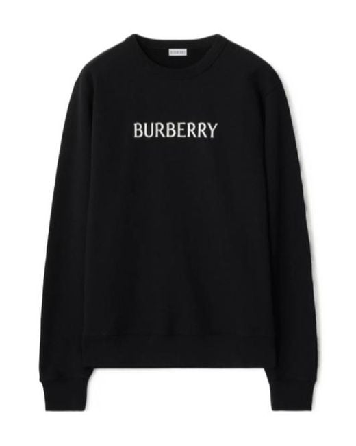 Burberry Black Logo Printed Crewneck Sweatshirt for men