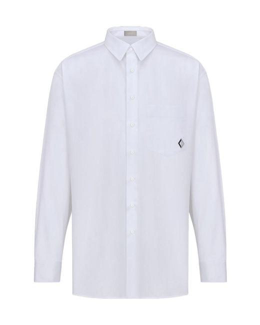 Dior White Homme Long-Sleeved Button-Up Shirt for men