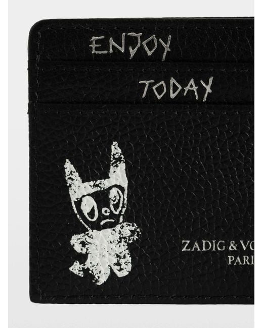 Zadig & Voltaire Black Zv Pass Arty Tag Card Holder