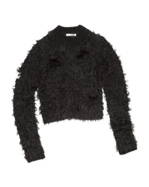 Acne Black Cut-Out Detailed Crewneck Jumper