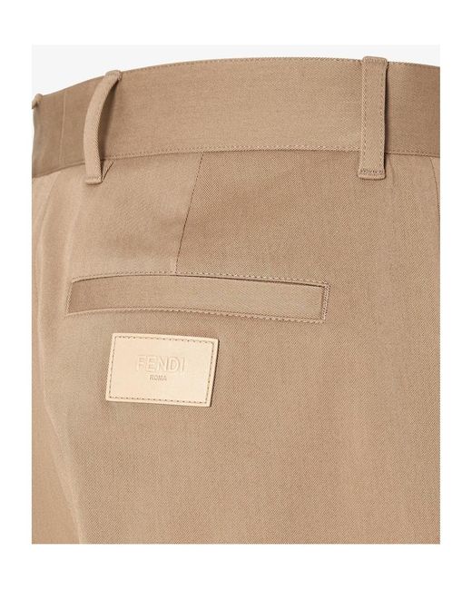 Fendi Natural Tapered-Leg Tailored Cigarette Trousers for men