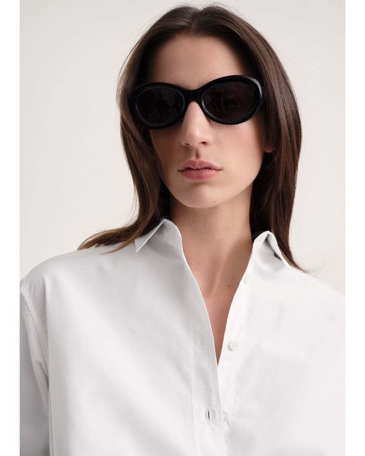 Totême White Totême Oval Frame Sunglasses
