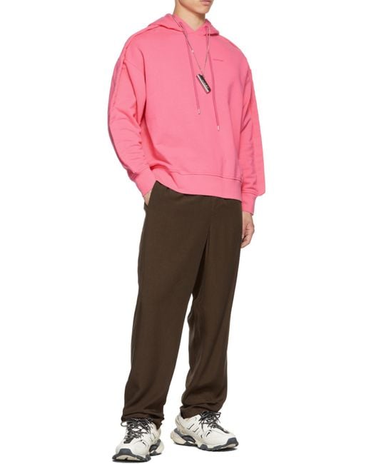 Ambush Pink Stitched Edge Drawstring Hoodie