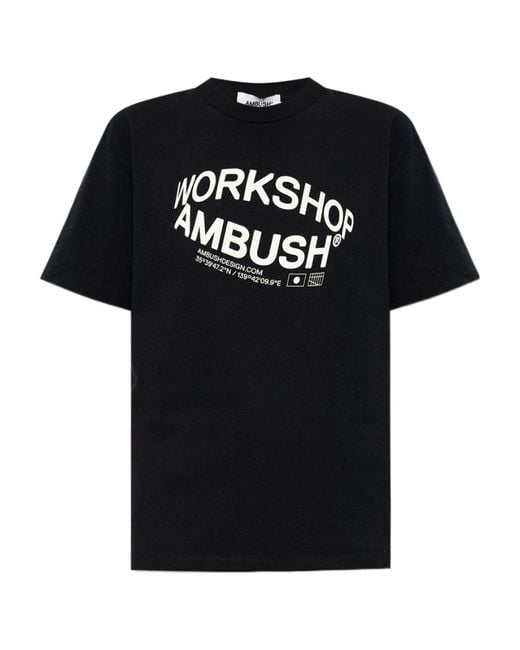 Ambush Black Logo Printed Crewneck T-Shirt
