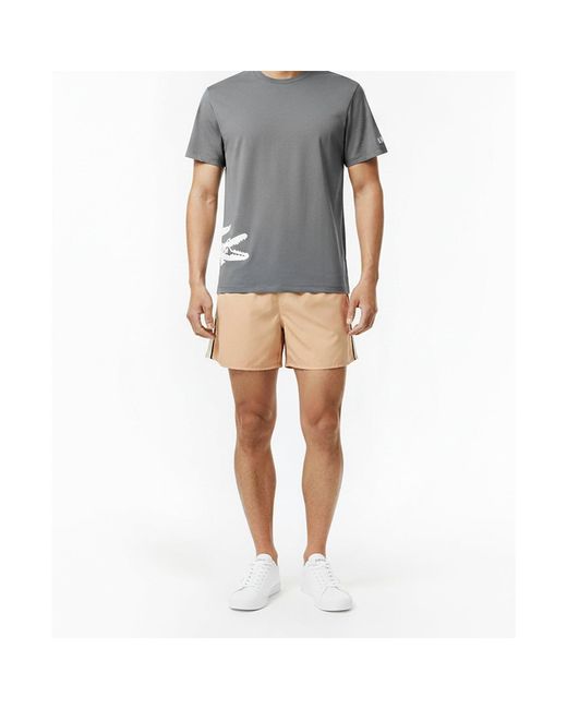 Lacoste Natural Elastic Waistband Athletic Shorts for men