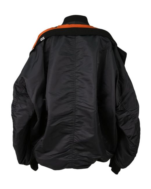 Maison Mihara Yasuhiro Black Double Leyered Zipped Flight Jacket for men
