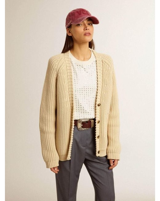 Golden Goose Deluxe Brand Natural Melody Chunky-Knit Cardigan