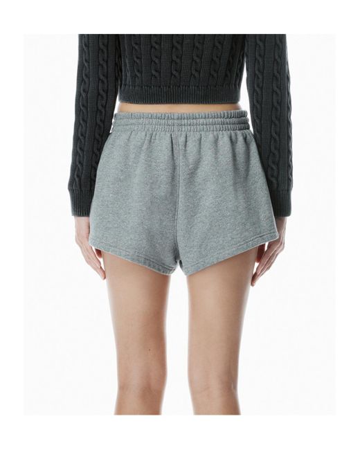 T By Alexander Wang Gray Logo-Print Shorts