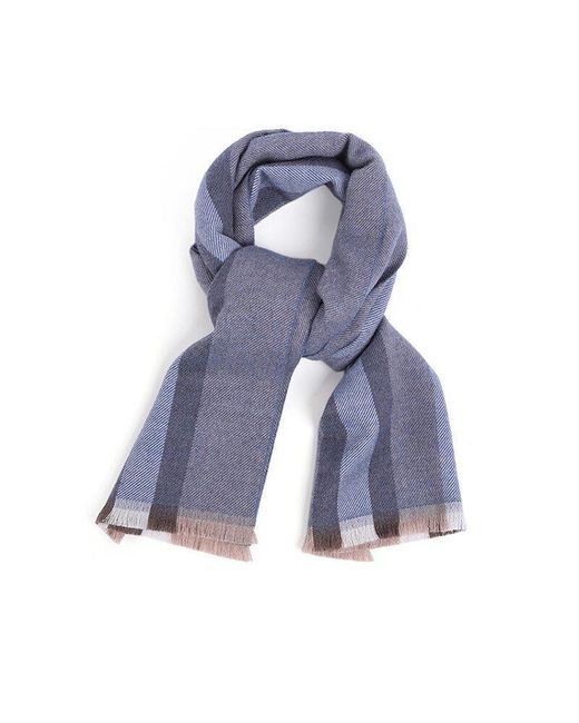 Gucci Blue Checked Wool Scarf for men