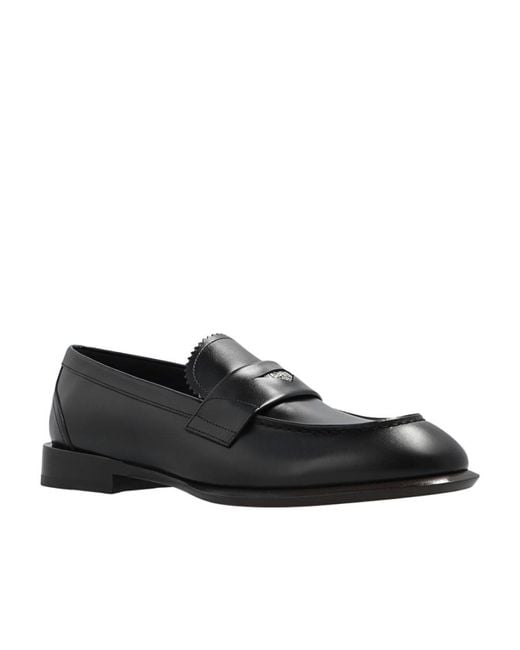 McQueen Black Coin Embellished Loafers for men