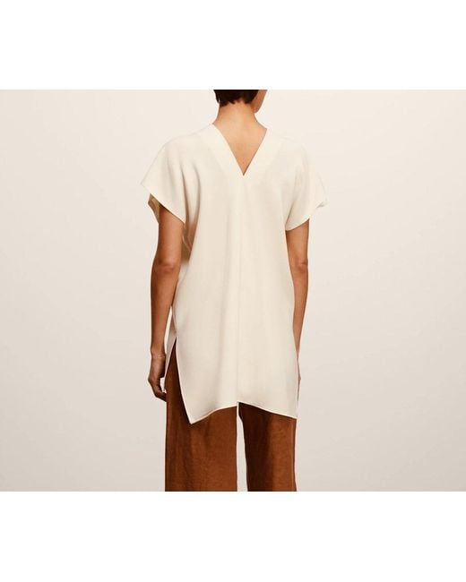 Aspesi Natural V-Neck Satin Blouse