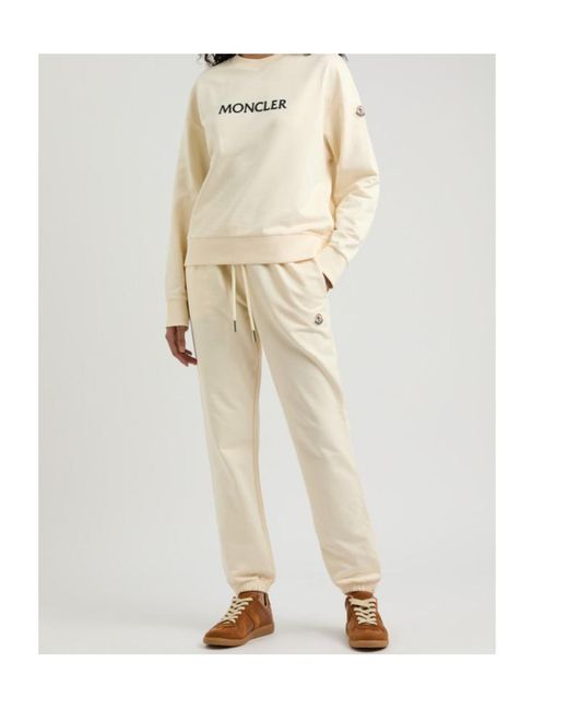 Moncler Natural Logo-Appliquéd Cotton Sweatpants