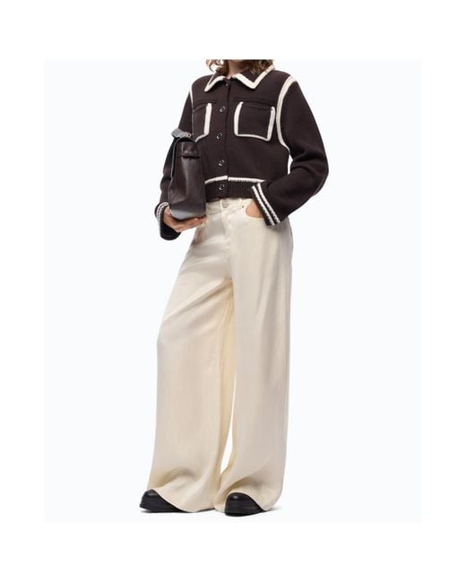 Pinko Black Contrast-Trim Knit Jacket