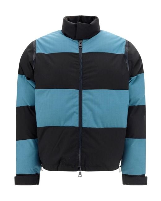 Sunnei Blue Striped Zipper Down Jacket for men