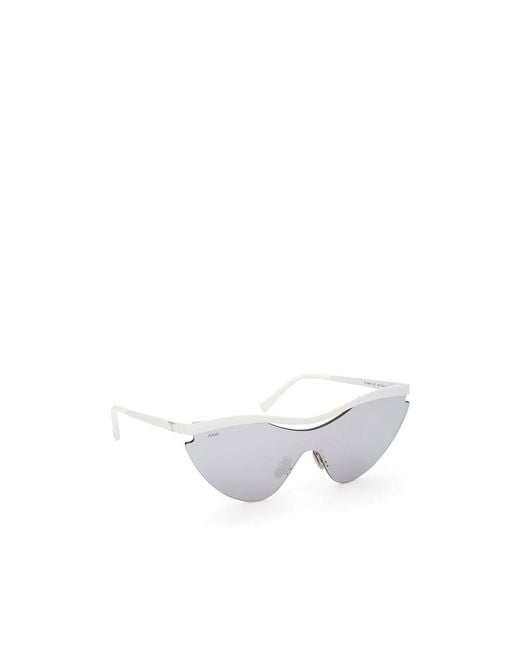 Tod's White Geometric Frame Sunglasses