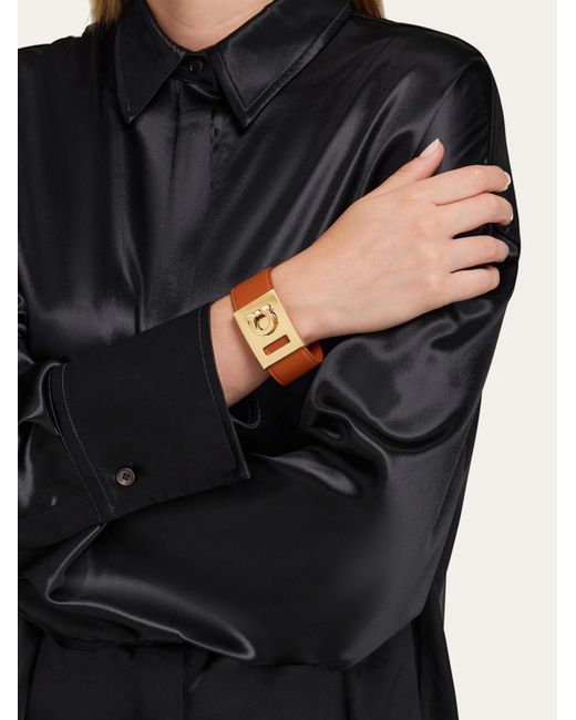 Ferragamo White Gancini Pattern Bracelet